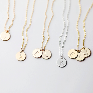 Initial Disk Necklace (10mm)